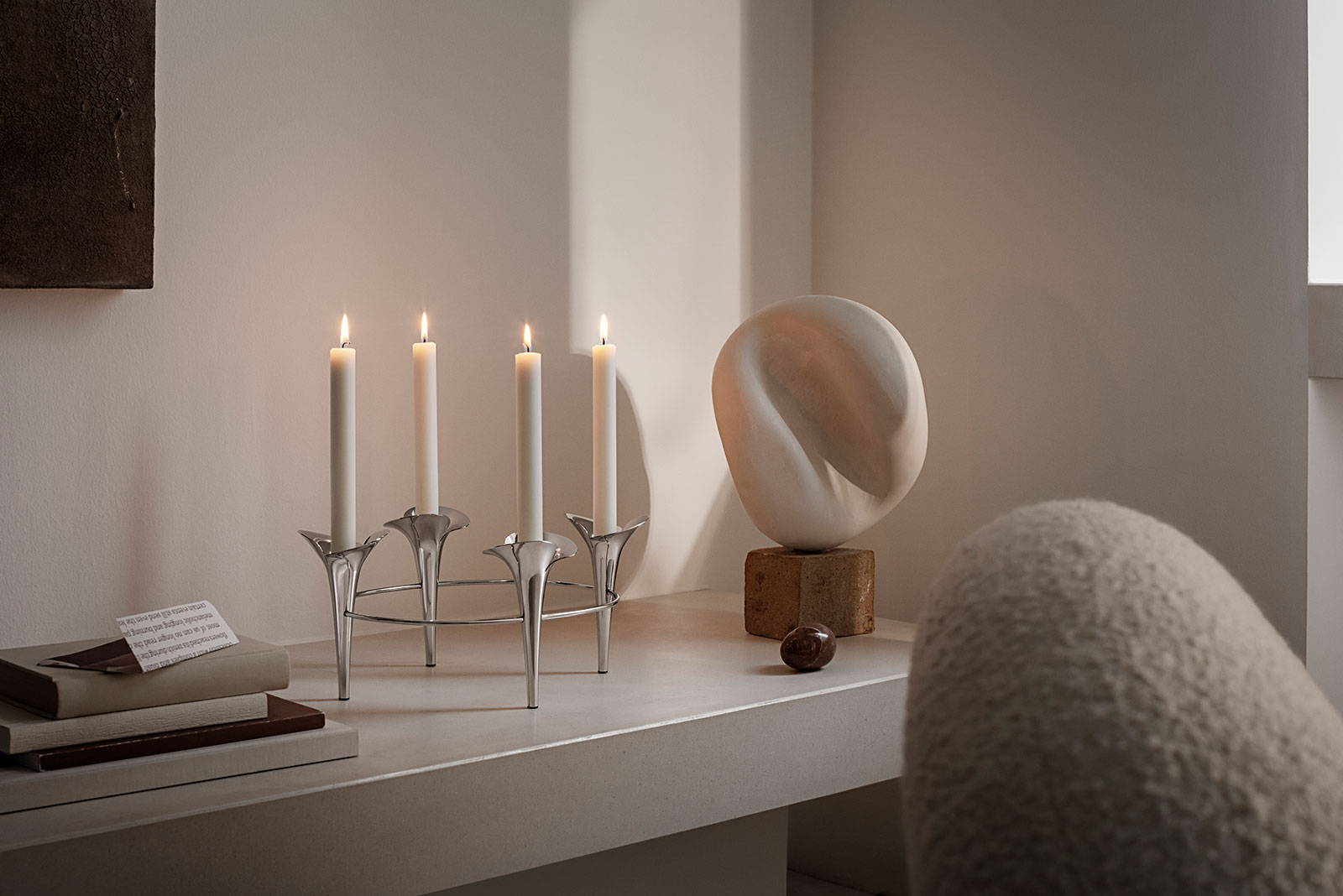 Georg Jensen Bloom Botanica Kerzenleuchter für 4 Kerzen rund Edelstahl