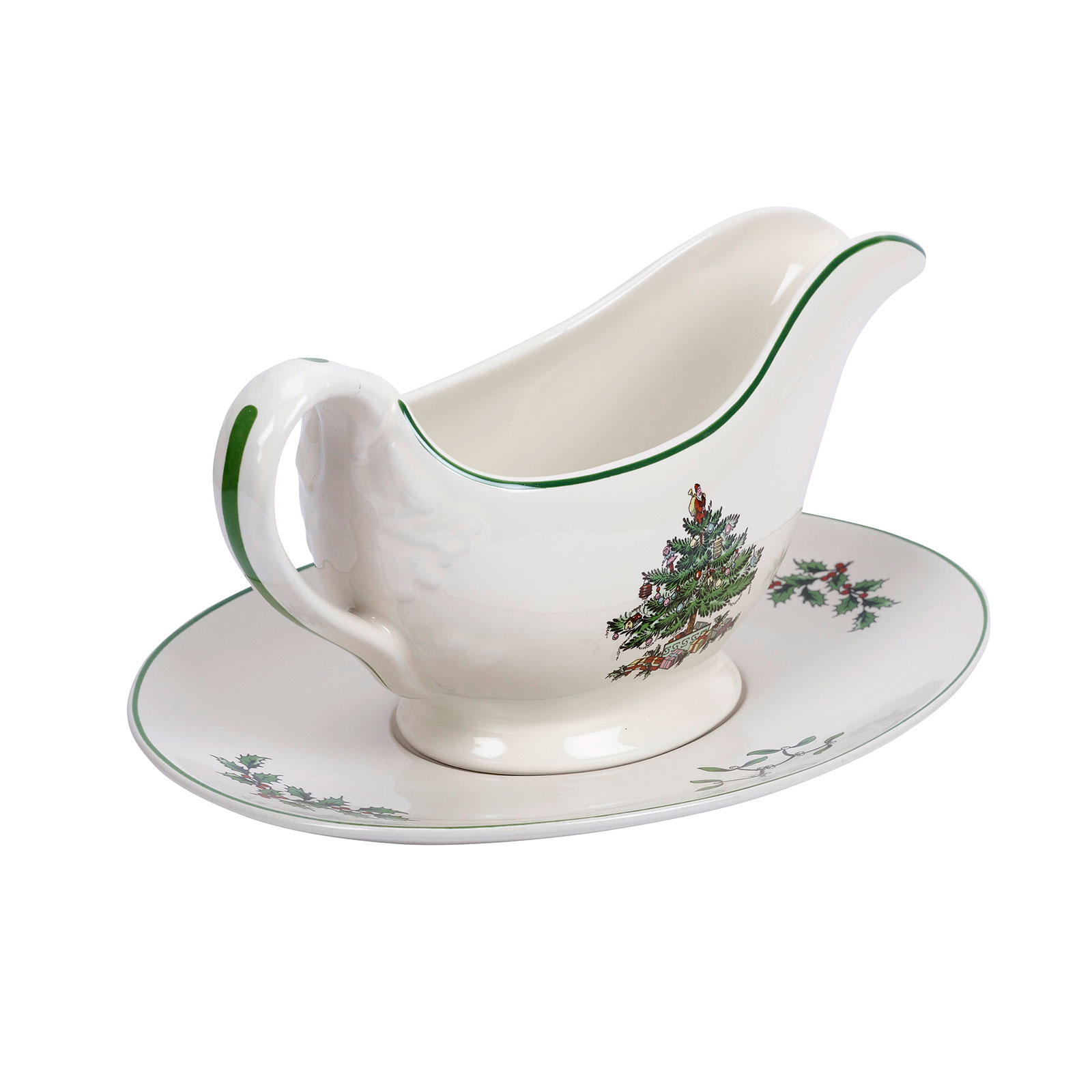Spode Christmas Tree Sauciere mit Unterteller 0,31ltr.