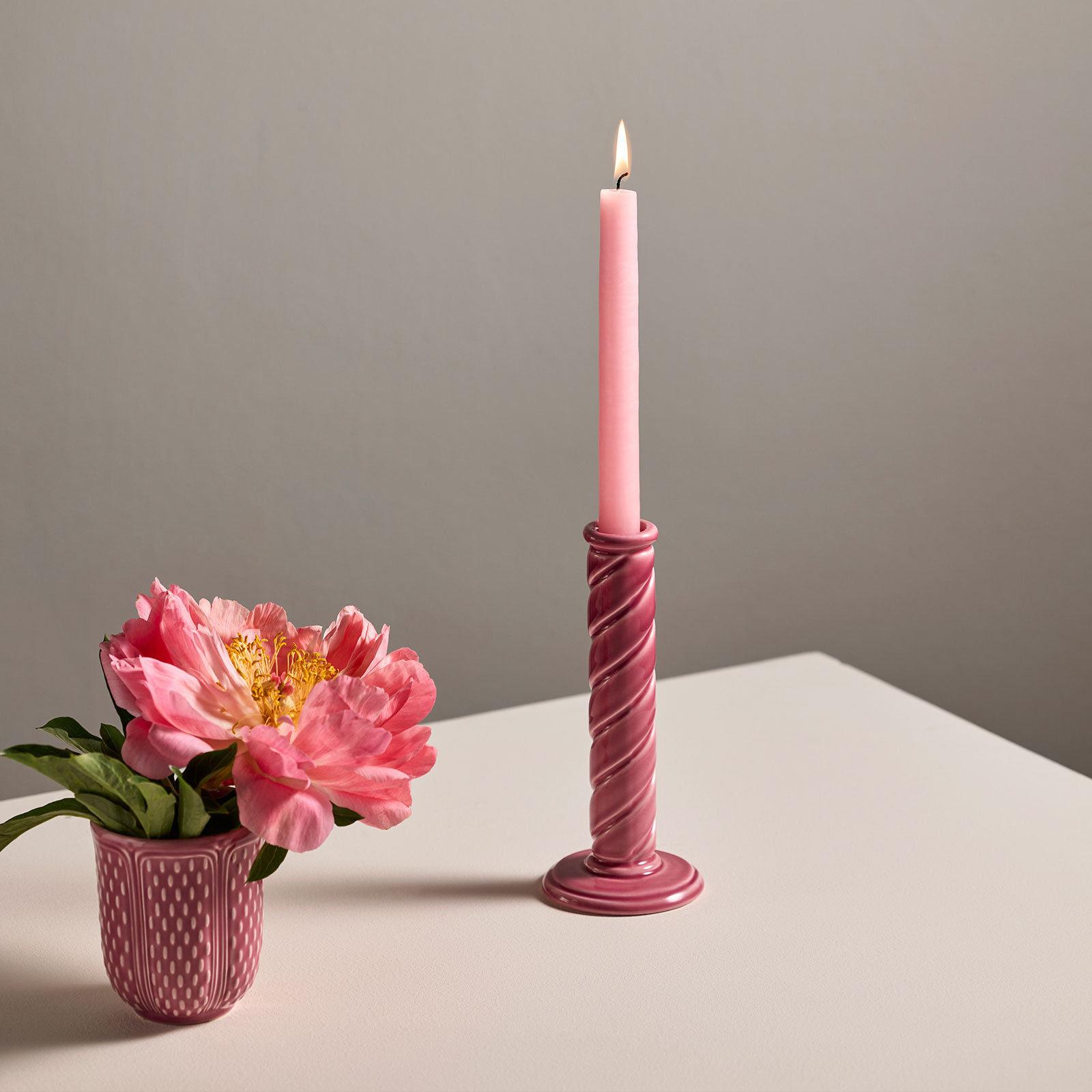 Gien Berlingot Kerzenleuchter groß Rose Pivoine