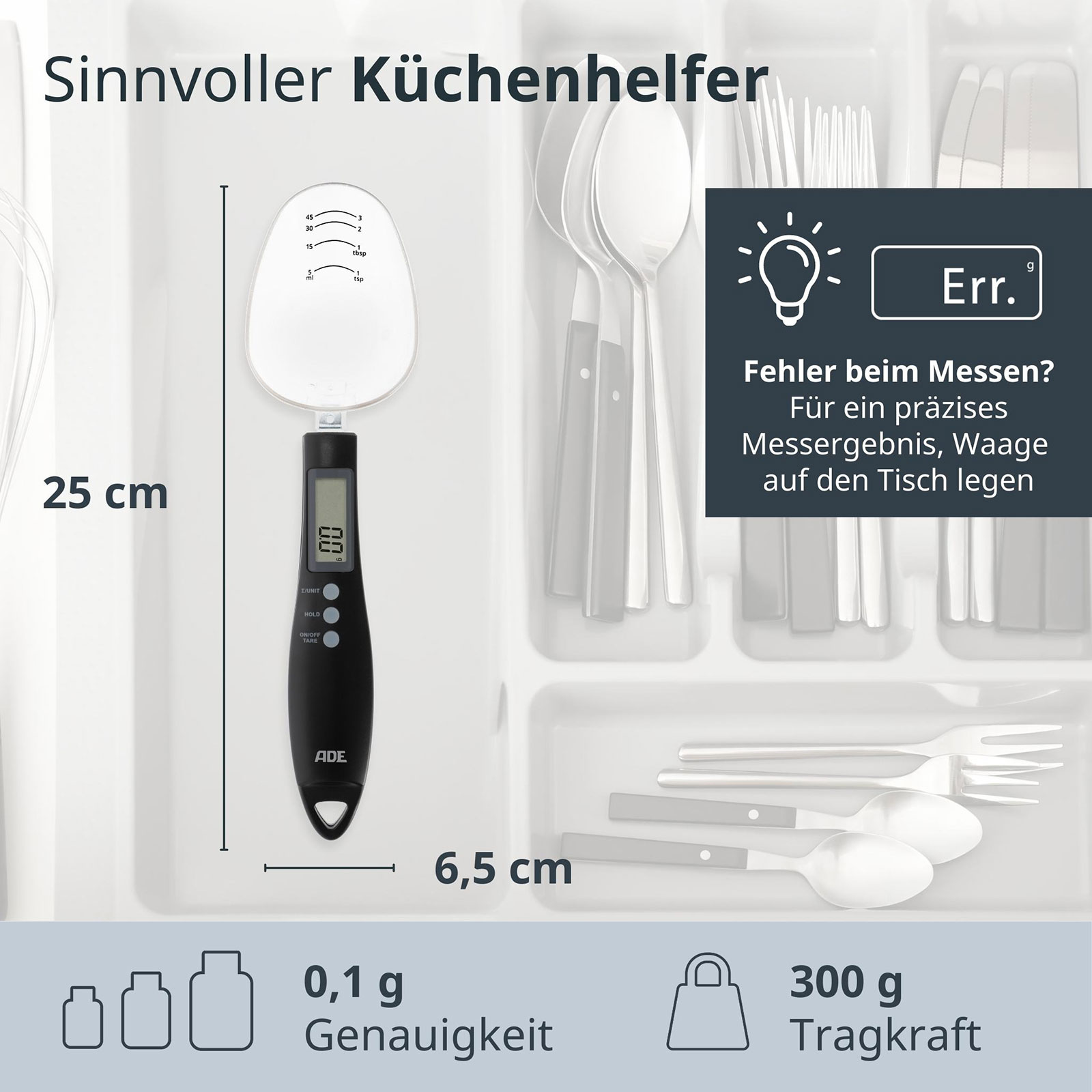 ADE Eni Digitale Löffelwaage schwarz KE1808-3