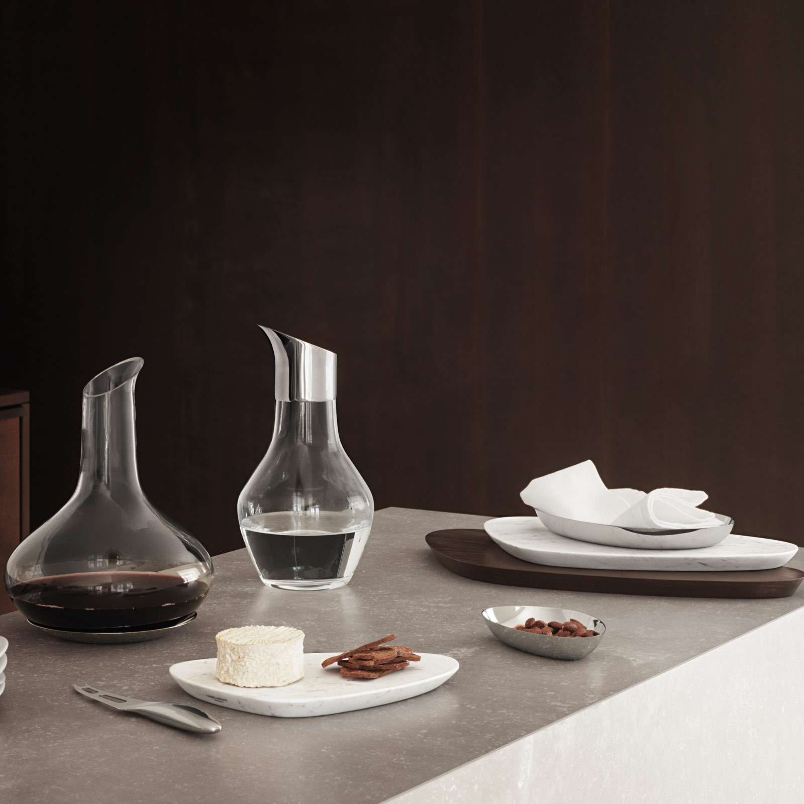 Georg Jensen Sky Wasserkrug 1,55ltr. Glas/ Edelstahl