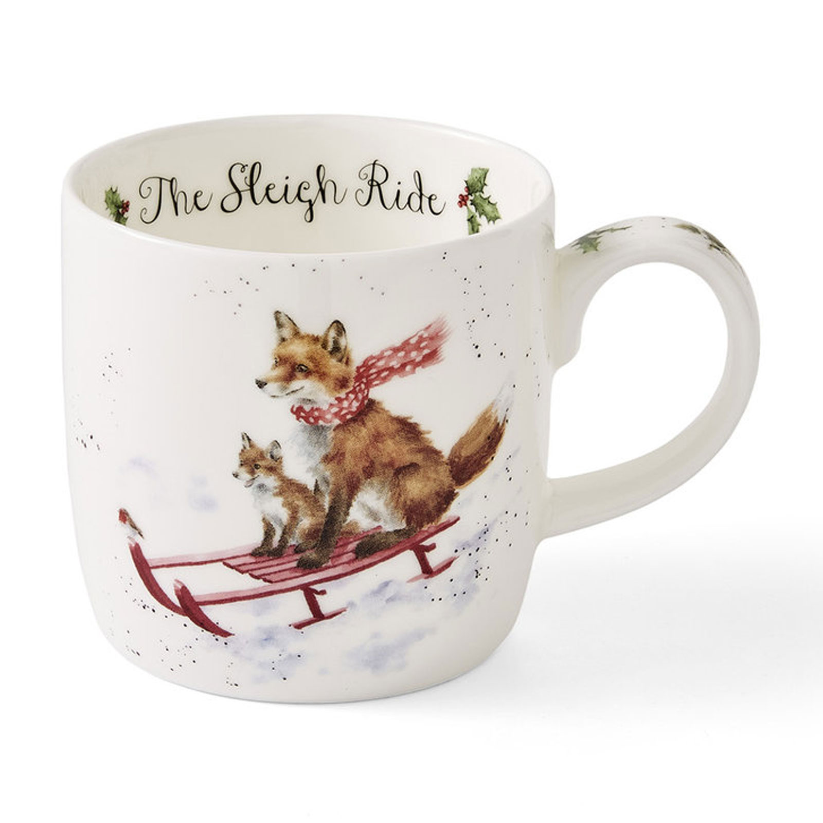Royal Worcester Wrendale Designs Becher The Sleigh Ride 0,31ltr. (Christmas Collection)