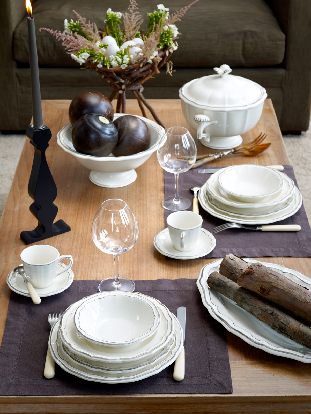 Gien Filet Taupe Dessertschale 17cm