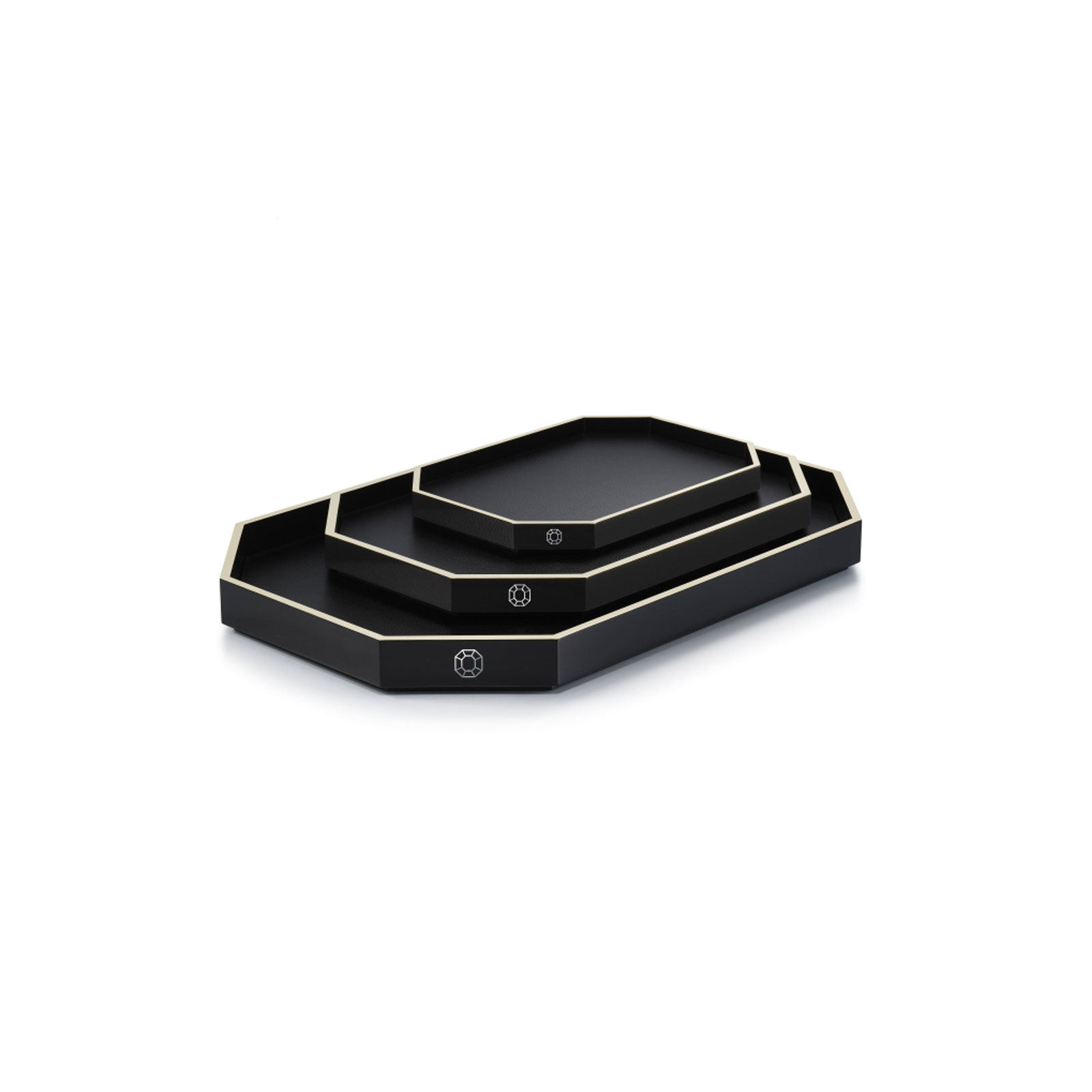 Baccarat Octogone Lack-Tablett S schwarz