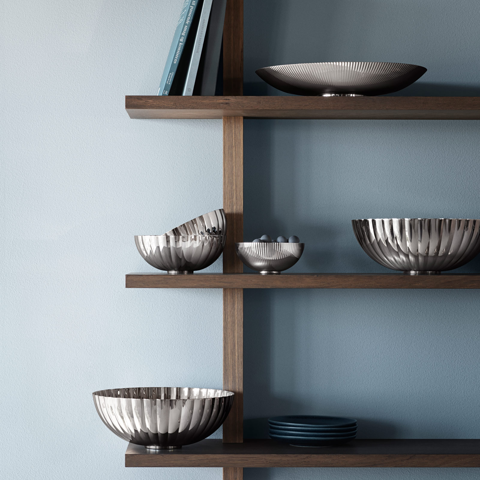 Georg Jensen Bernadotte Schale flach 32,0cm Edelstahl