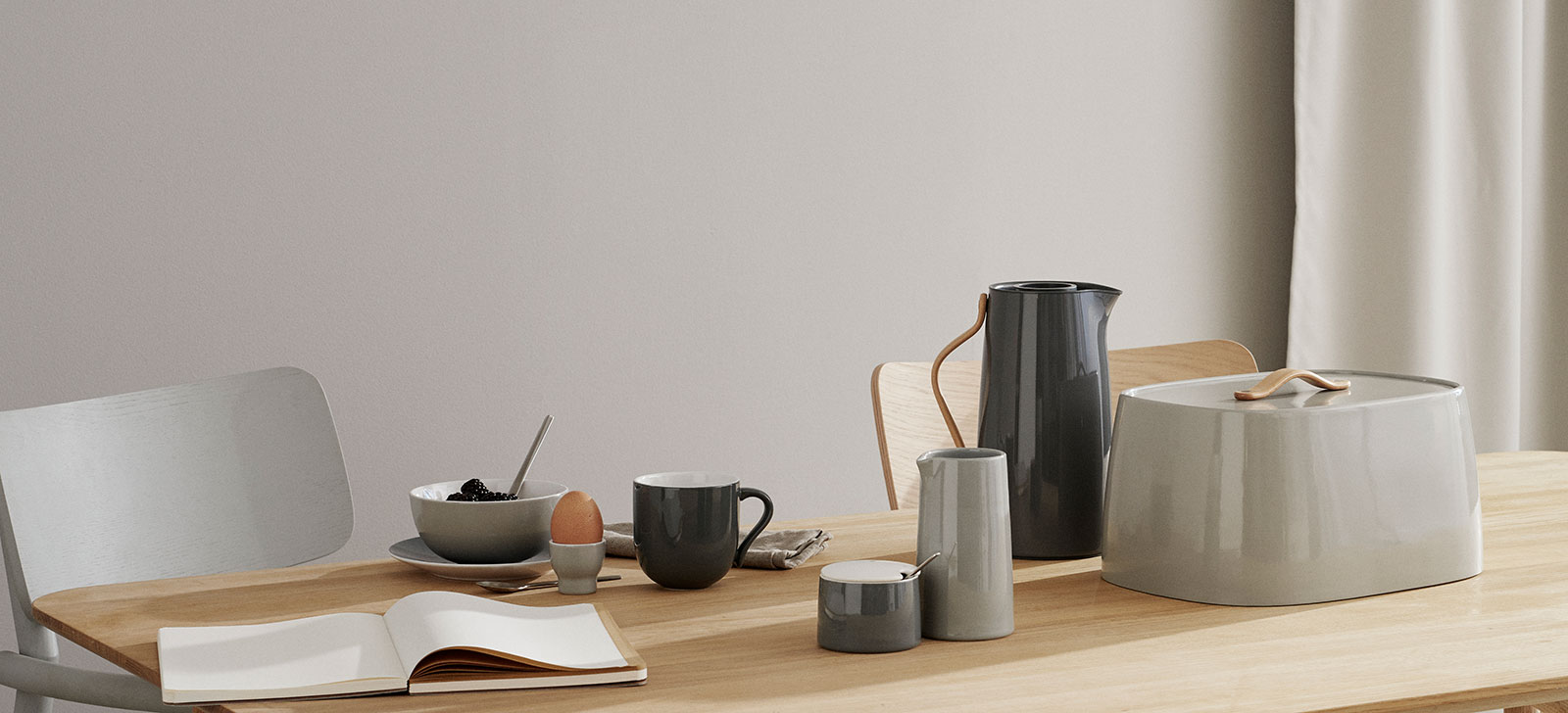 Stelton Emma Isolierkanne Kaffee 1,20ltr. grey/ grau