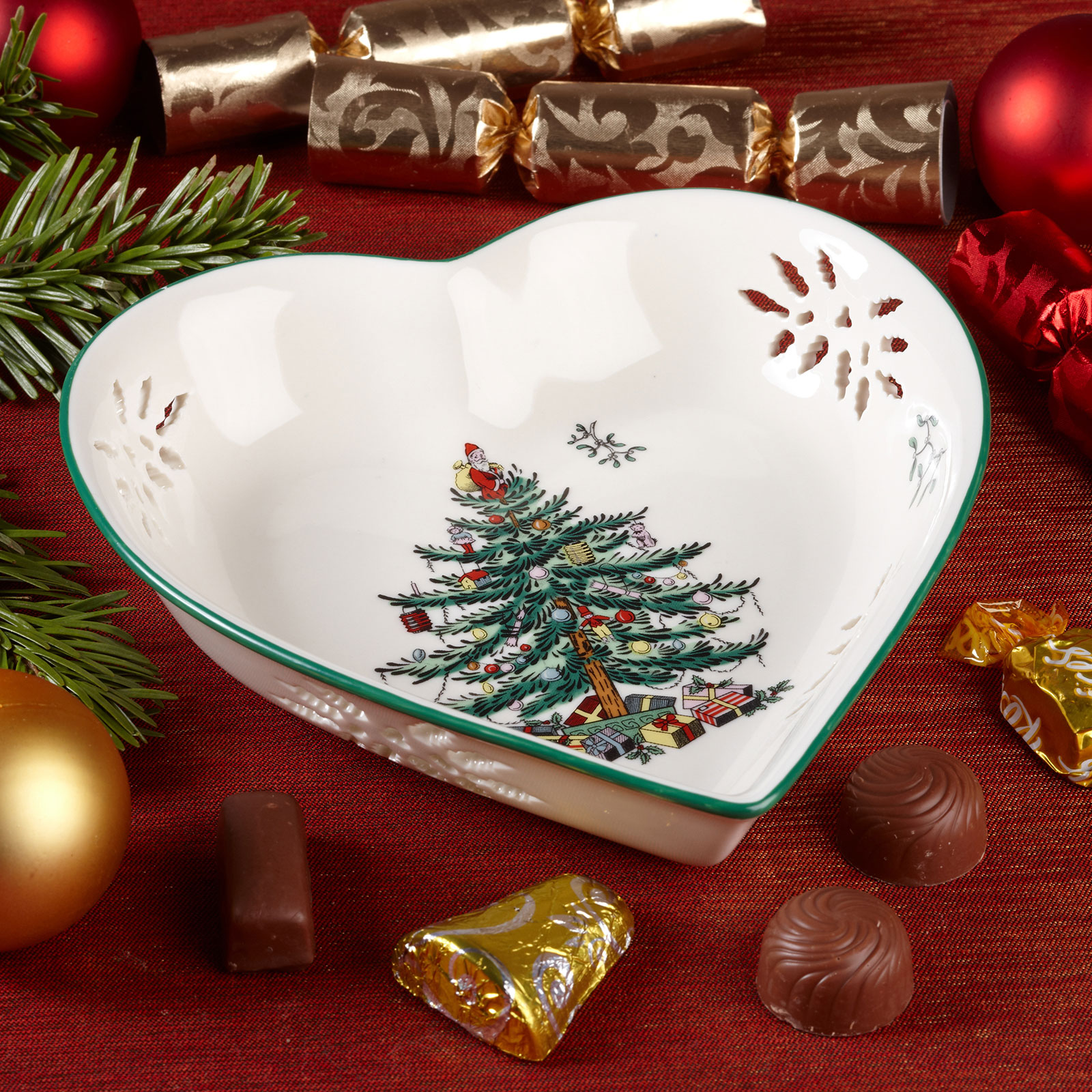 Spode Christmas Tree Herzschale durchbrochen 18cm