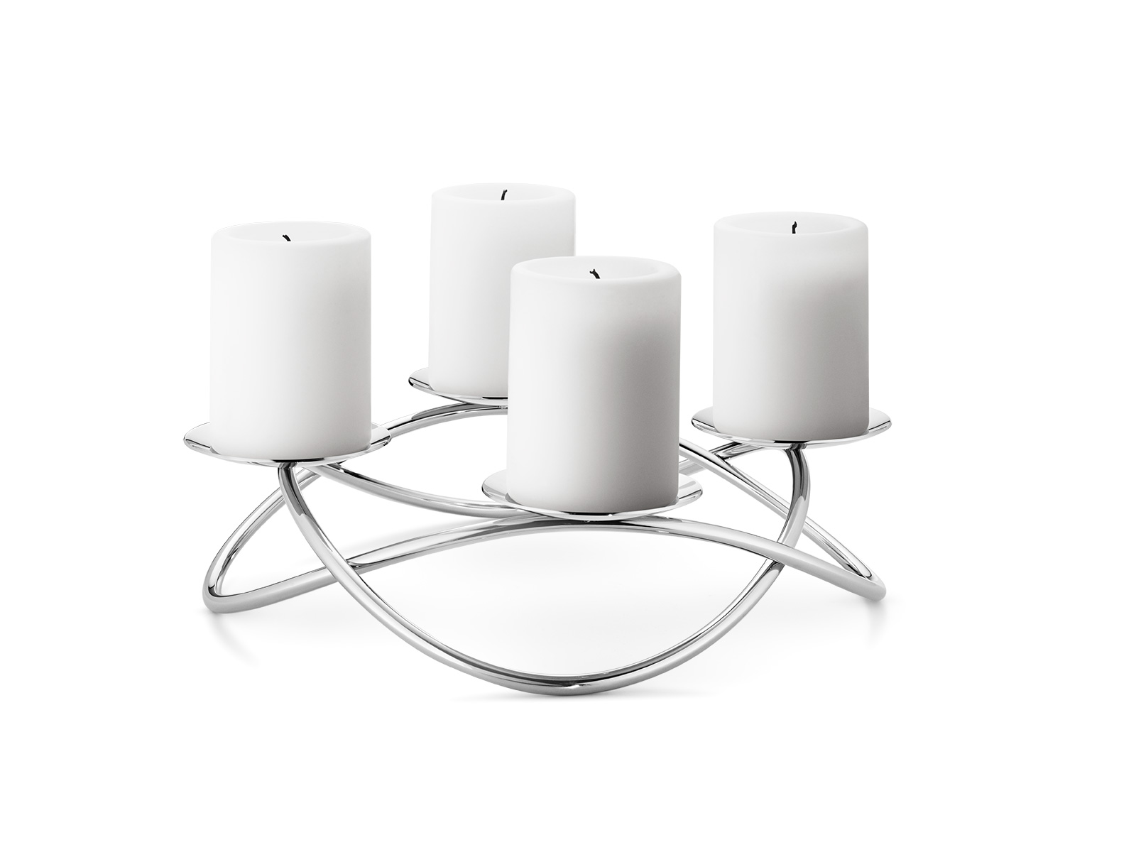 Georg Jensen Season Leuchter Adventskranz 4 Kerzen breit Edelstahl