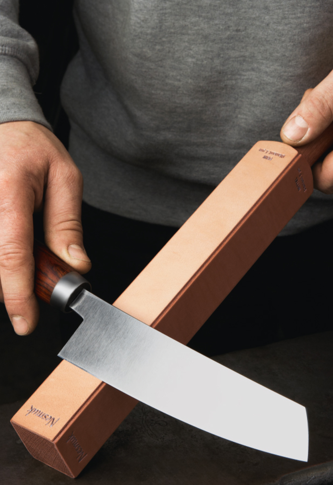 Nesmuk Streichriemen Leder / Eichenholz / Diamantpaste