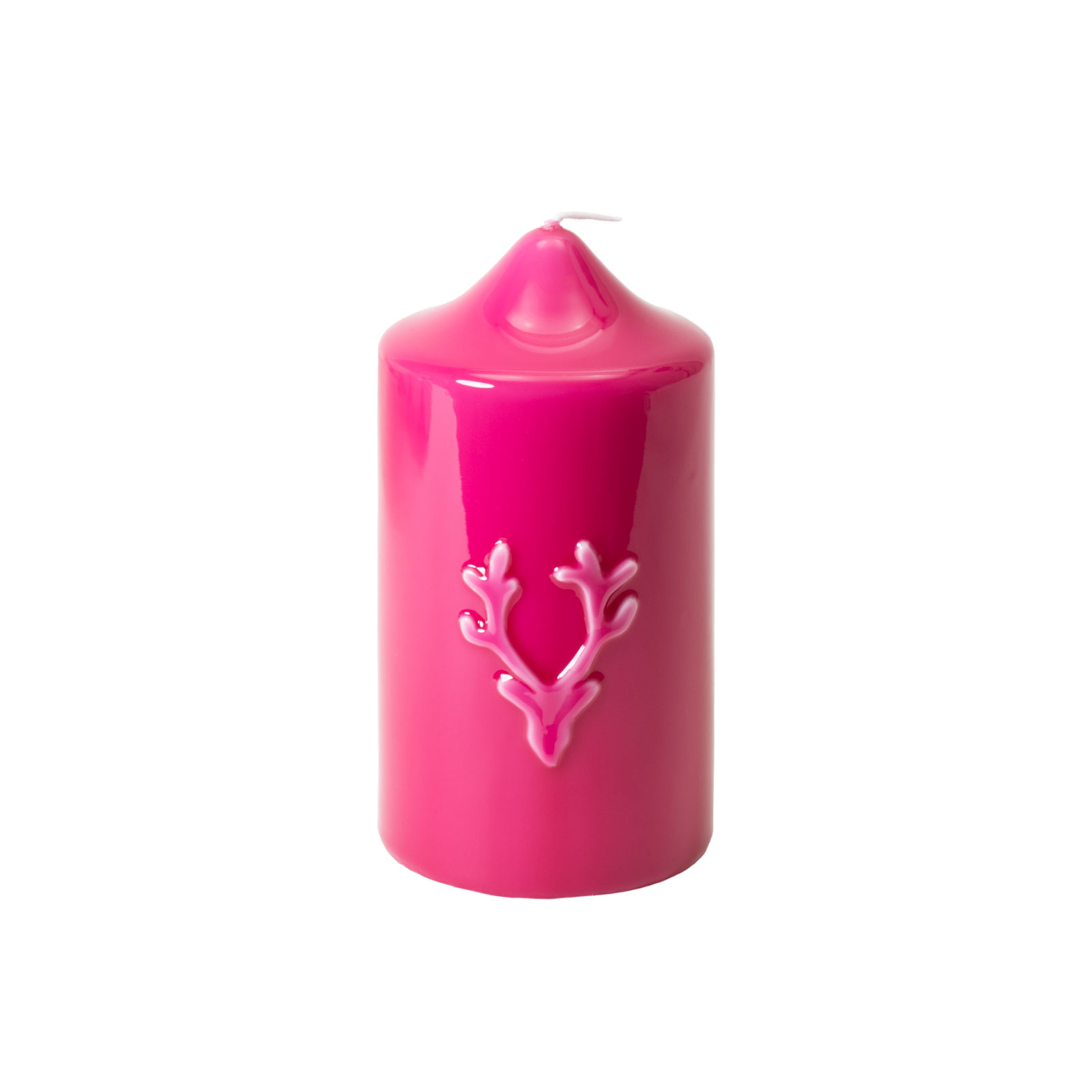 Engels Kerzen Gelackte Stumpenkerze Geweih 8x15cm pink