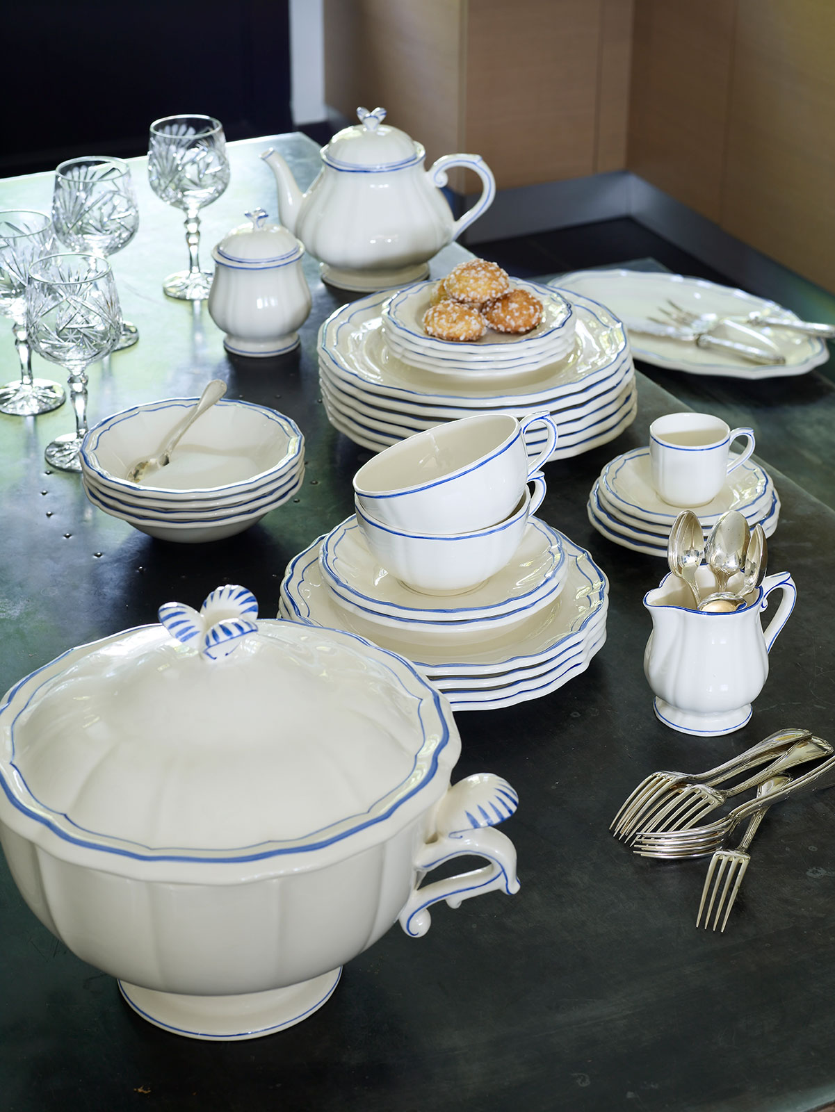 Gien Filet Bleu Dessertteller 23,2cm