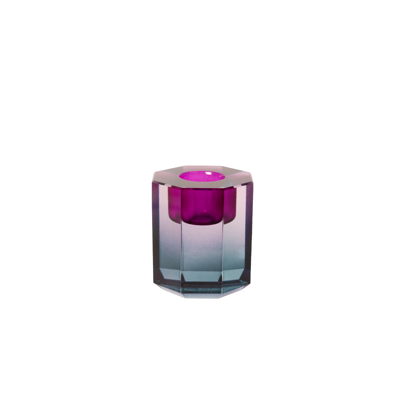 C'est Bon Kerzenhalter Kristall petrol ombre 6x5cm