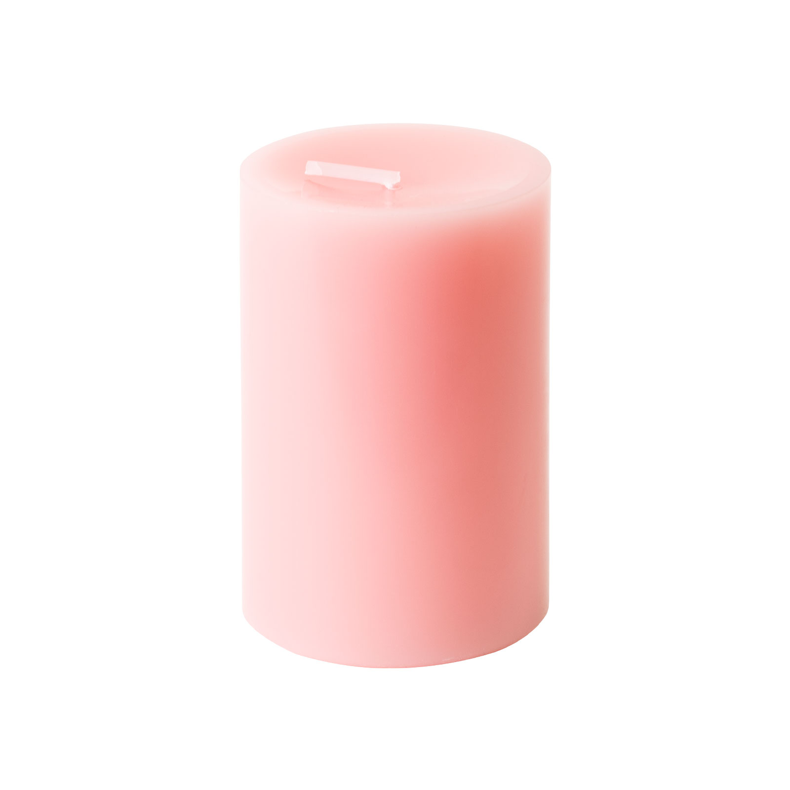 Die Stumpenkerze 8x12cm kirschblüte von Engels Kerzen hat eine pastellrosane Farbe.