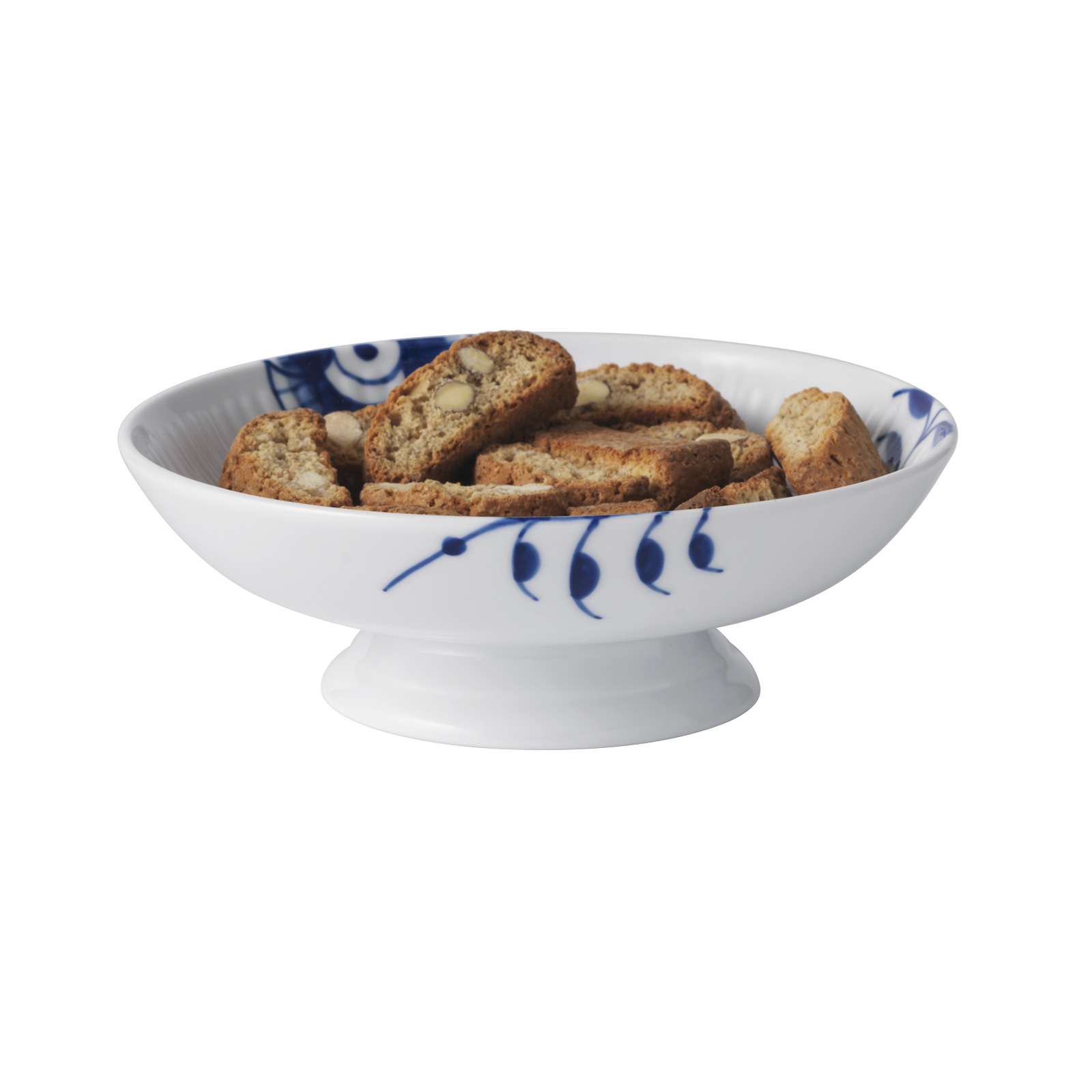 Royal Copenhagen Mega Blau Gerippt Schale auf Fuß 18,0cm