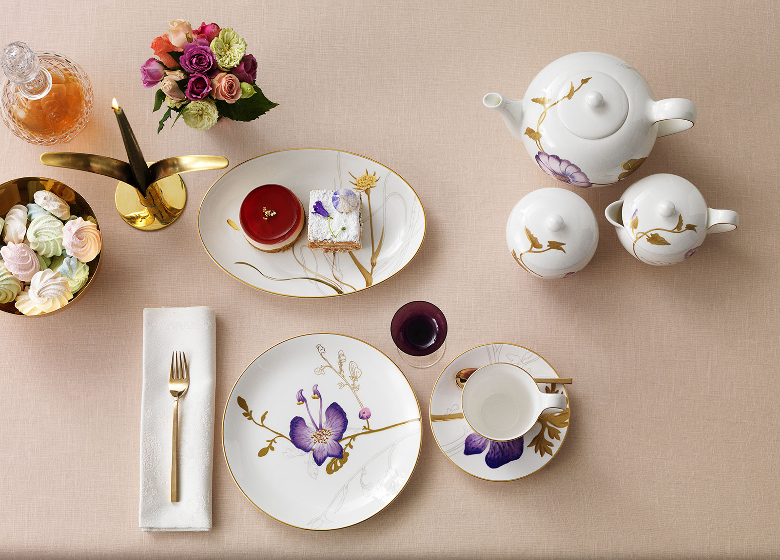 Royal Copenhagen Flora Kaffeetasse mit Untertasse Stiefmütterchen 2 676092