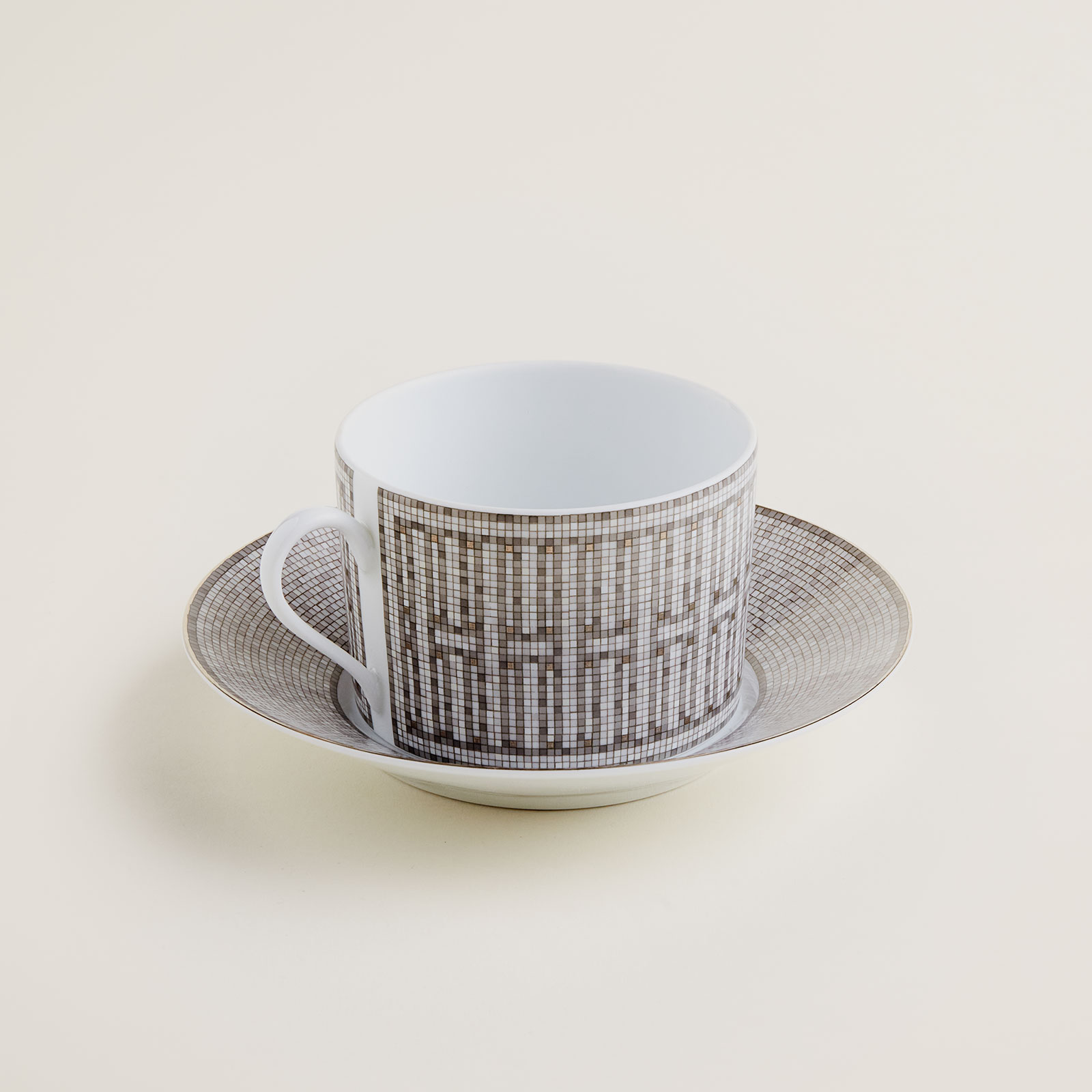HERMÈS Paris Mosaïque au 24 Platin Frühstückstasse m. U.