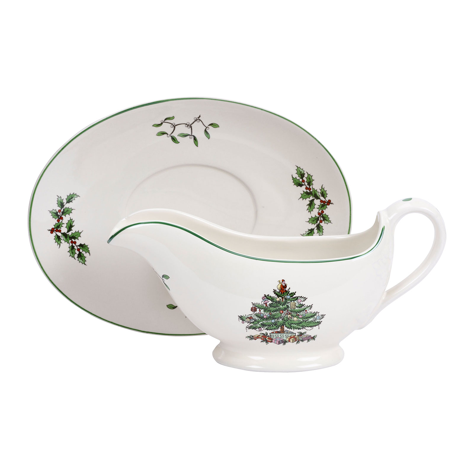 Spode Christmas Tree Sauciere mit Unterteller 0,31ltr.