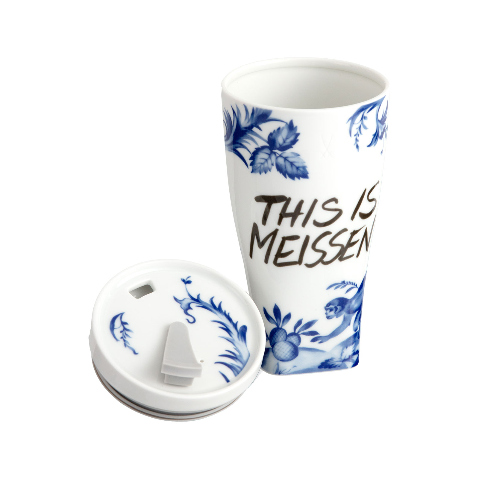Meissen Affe & Faultier Coffee to go Becher mit Manschette 0,35ltr.
