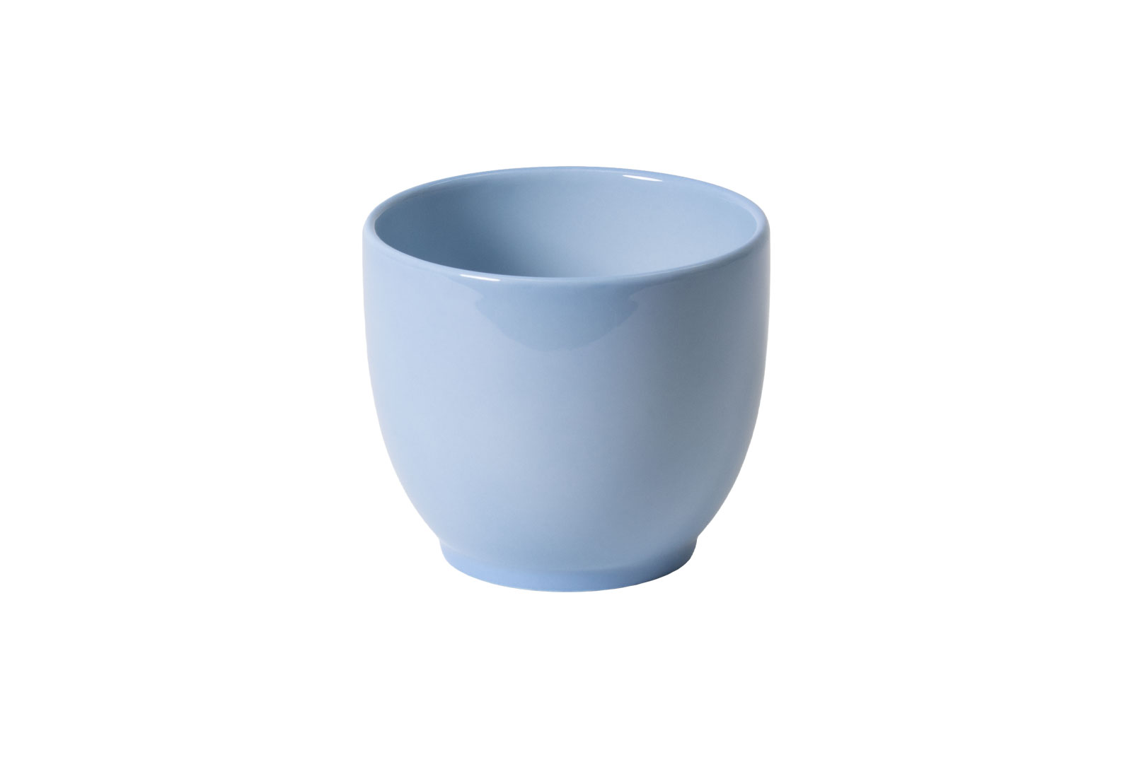 Der Dibbern One Color morgenblau Espressobecher ist ein henkelloser Porzellanbecher mit vergissmeinnichtblauer Glasur.