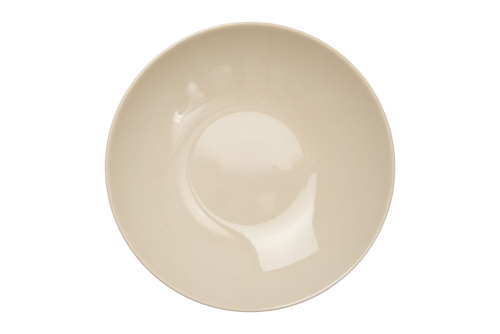 Der Dibbern One Color sand Suppenteller ist ein tiefer Porzellanteller mit beigefarbener Glasur.