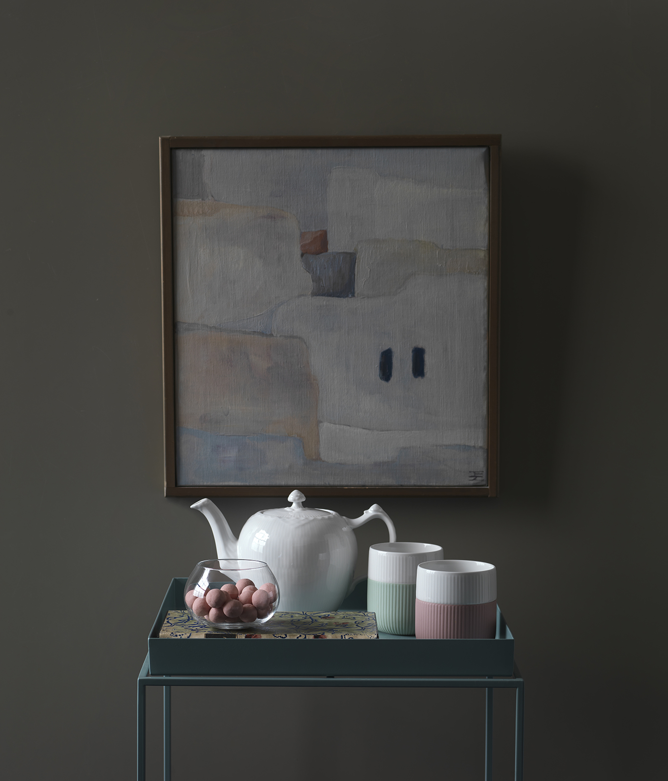 Royal Copenhagen Gerippt Contrast Becher Rose