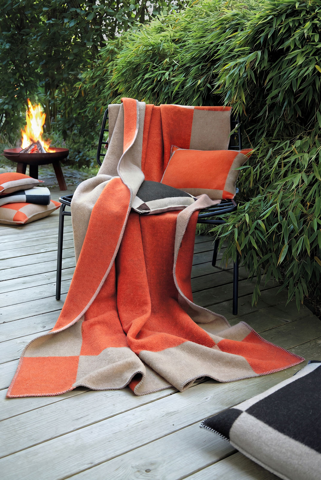Eagle Products Manchester Kissenbezug L 50x50cm orange natur 100% Merinowolle