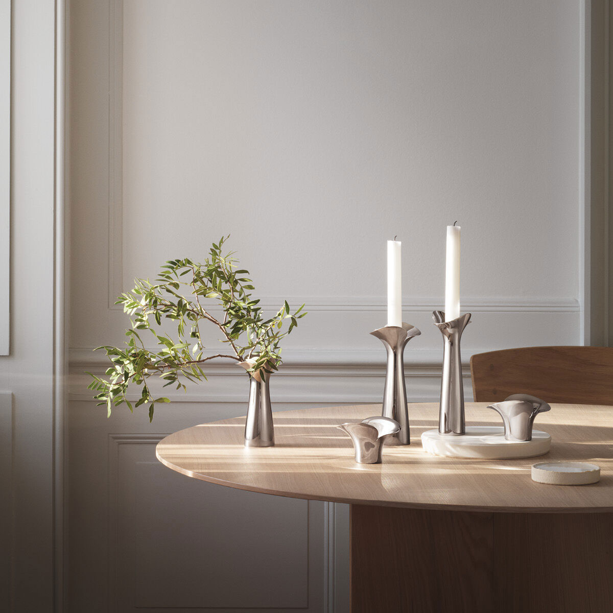 Georg Jensen Bloom Botanica Teelichthalter 2 Stück Edelstahl