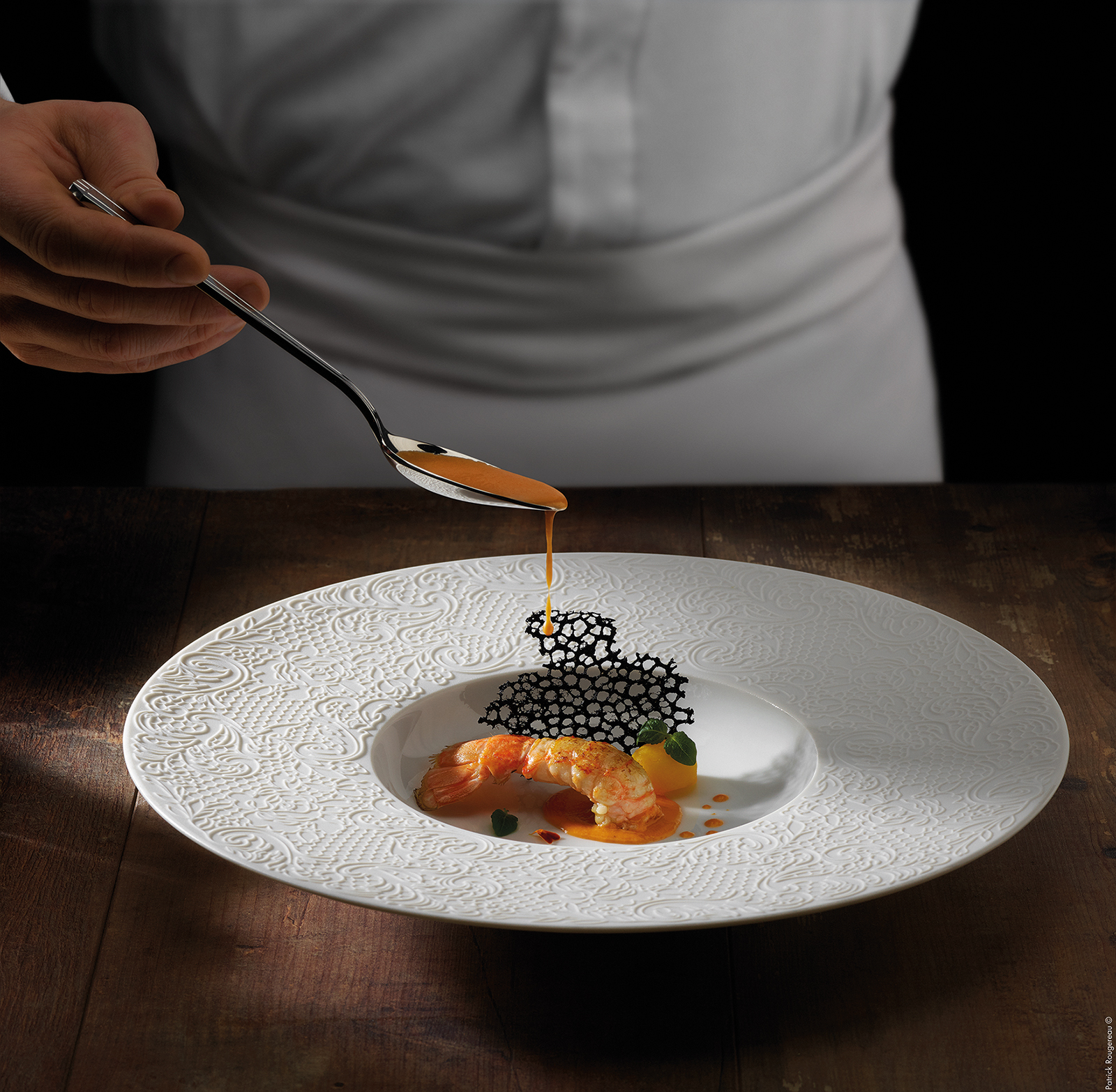 Guy Degrenne Collection L Couture Gourmetteller tief 28cm weiß