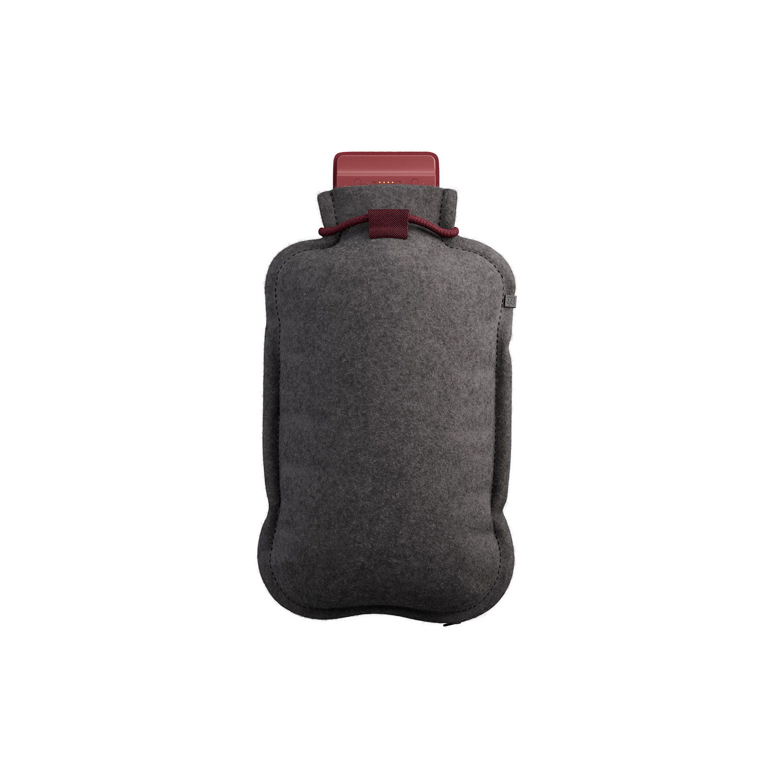 Die Rückseite der Homey XL Wärmflasche Original Graphit von Stoov.