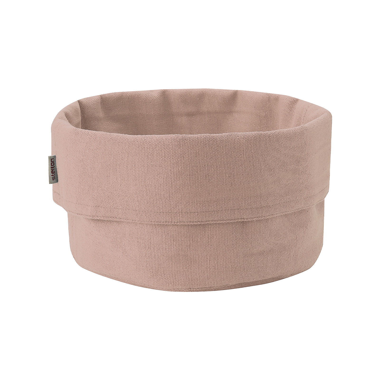Die Brottasche groß in heather besteht aus altrosaner Baumwolle in Leinenoptik. Die Tasche hat eine kreisrunde Basis und ist so lang, dass sie für einen lässigeren Look umgeschlagen werden kann.