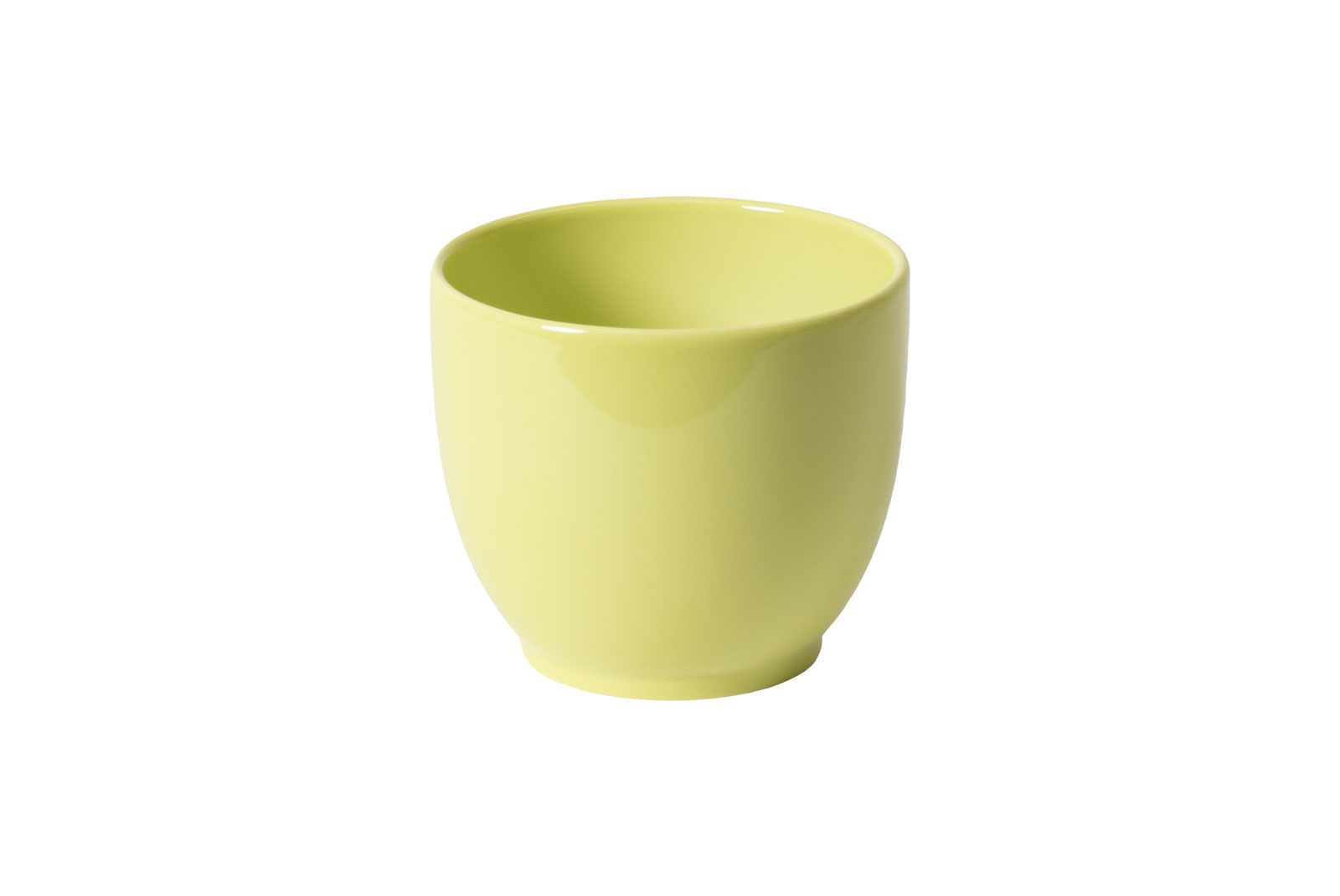 Der Dibbern One Color pistazie Espressobecher ist ein henkelloser Porzellanbecher mit hellgrüner Glasur.